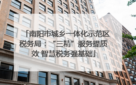 南阳市城乡一体化示范区税务局：“三精”服务提质效 智慧税务强基础