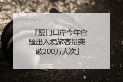 厦门口岸今年查验出入境旅客量突破200万人次