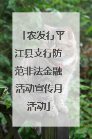 农发行平江县支行防范非法金融活动宣传月活动