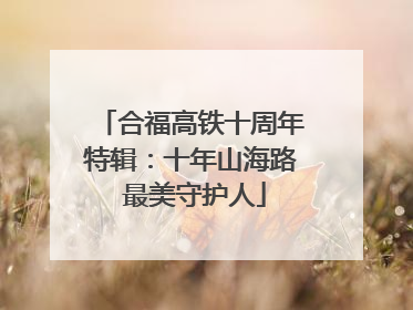 合福高铁十周年特辑：十年山海路 最美守护人