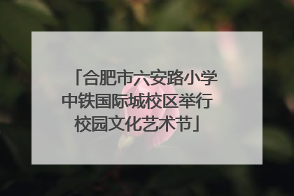 合肥市六安路小学中铁国际城校区举行校园文化艺术节