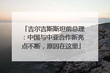吉尔吉斯斯坦前总理：中国与中亚合作新亮点不断，原因在这里