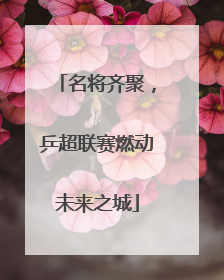 名将齐聚，乒超联赛燃动未来之城