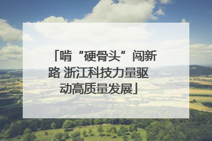 啃“硬骨头”闯新路 浙江科技力量驱动高质量发展