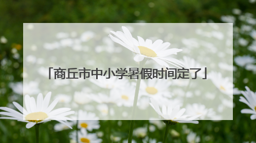 商丘市中小学暑假时间定了