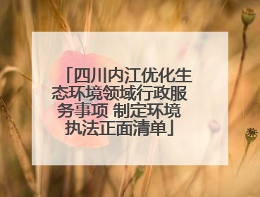 四川内江优化生态环境领域行政服务事项 制定环境执法正面清单