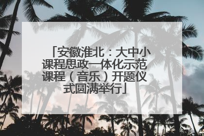 安徽淮北：大中小课程思政一体化示范课程（音乐）开题仪式圆满举行
