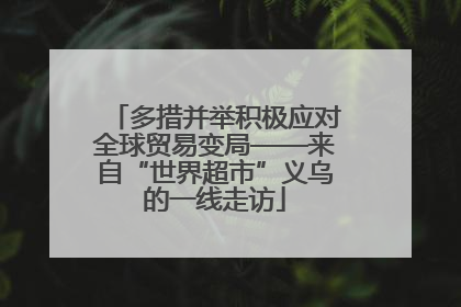 多措并举积极应对全球贸易变局——来自“世界超市”义乌的一线走访