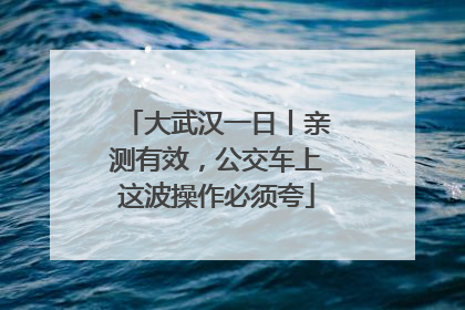 大武汉一日丨亲测有效，公交车上这波操作必须夸