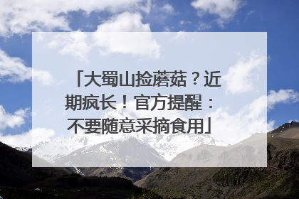 大蜀山捡蘑菇？近期疯长！官方提醒：不要随意采摘食用