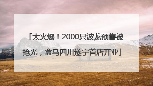 太火爆！2000只波龙预售被抢光，盒马四川遂宁首店开业
