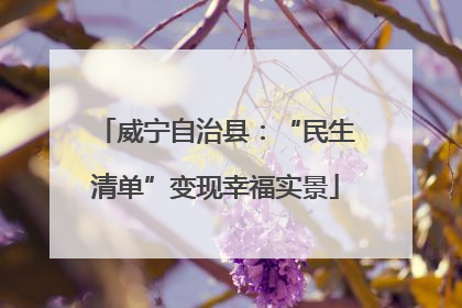 威宁自治县：“民生清单”变现幸福实景