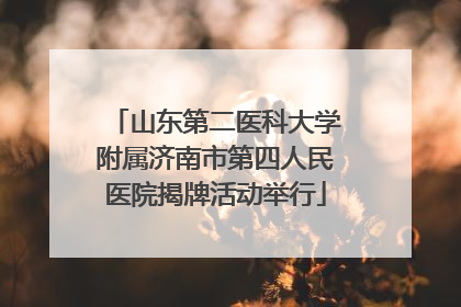 山东第二医科大学附属济南市第四人民医院揭牌活动举行