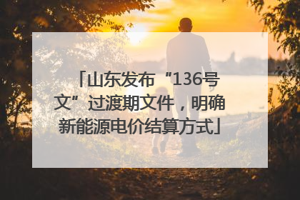 山东发布“136号文”过渡期文件，明确新能源电价结算方式