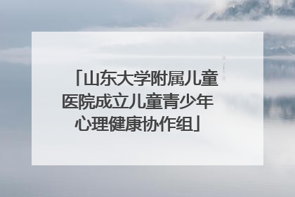山东大学附属儿童医院成立儿童青少年心理健康协作组