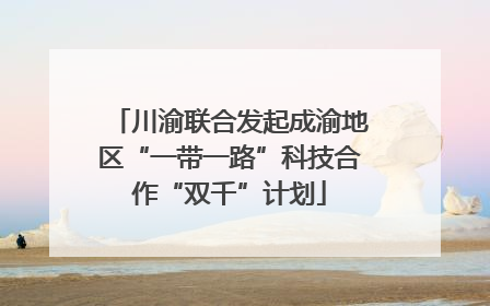 川渝联合发起成渝地区“一带一路”科技合作“双千”计划