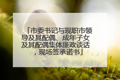 市委书记与现职市领导及其配偶、成年子女及其配偶集体廉政谈话，现场签承诺书