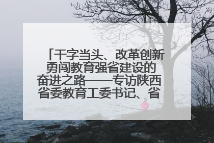 干字当头、改革创新 勇闯教育强省建设的奋进之路——专访陕西省委教育工委书记、省教育厅厅长王树声