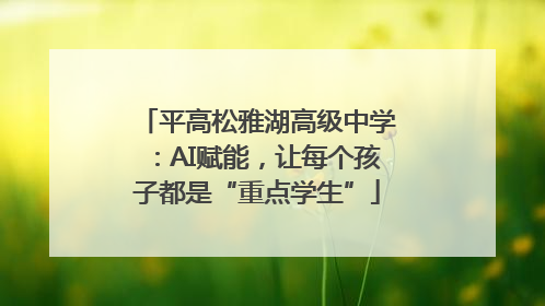 平高松雅湖高级中学：AI赋能，让每个孩子都是“重点学生”