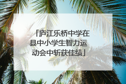 庐江乐桥中学在县中小学生智力运动会中斩获佳绩