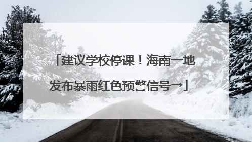 建议学校停课！海南一地发布暴雨红色预警信号→