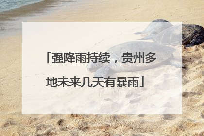 强降雨持续，贵州多地未来几天有暴雨