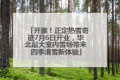 开票！正定热雪奇迹7月6日开业，华北最大室内雪场带来四季滑雪新体验
