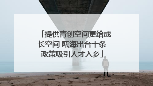 提供青创空间更给成长空间 瓯海出台十条政策吸引人才入乡