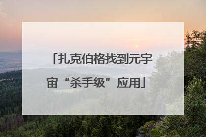 扎克伯格找到元宇宙“杀手级”应用