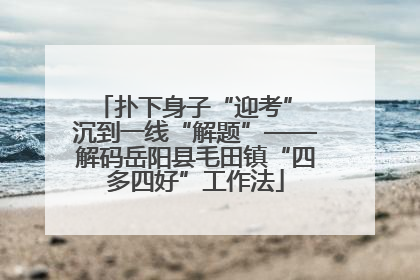 扑下身子“迎考” 沉到一线“解题”——解码岳阳县毛田镇“四多四好”工作法