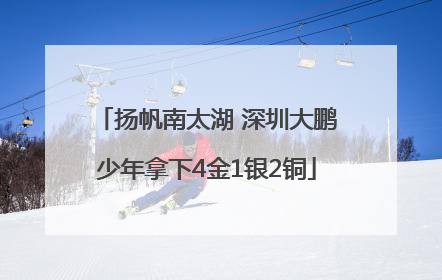 扬帆南太湖 深圳大鹏少年拿下4金1银2铜