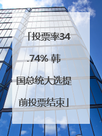 投票率34.74% 韩国总统大选提前投票结束