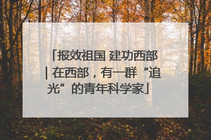 报效祖国 建功西部｜在西部，有一群“追光”的青年科学家