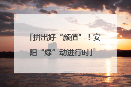 拼出好“颜值”！安阳“绿”动进行时