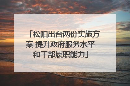 松阳出台两份实施方案 提升政府服务水平和干部履职能力
