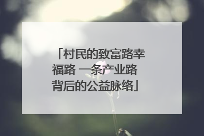 村民的致富路幸福路 一条产业路背后的公益脉络