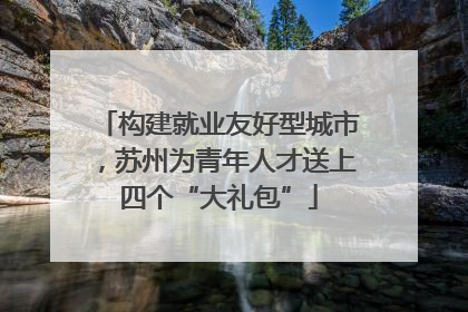 构建就业友好型城市，苏州为青年人才送上四个“大礼包”