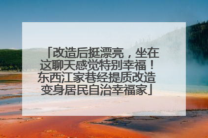改造后挺漂亮，坐在这聊天感觉特别幸福！东西江家巷经提质改造变身居民自治幸福家