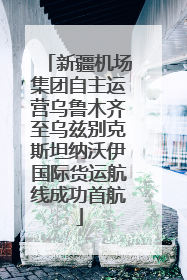 新疆机场集团自主运营乌鲁木齐至乌兹别克斯坦纳沃伊国际货运航线成功首航