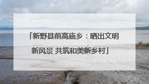 新野县前高庙乡：晒出文明新风景 共筑和美新乡村