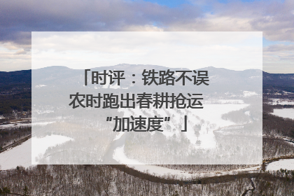 时评：铁路不误农时跑出春耕抢运“加速度”