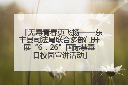 无毒青春更飞扬——东丰县司法局联合多部门开展“6．26”国际禁毒日校园宣讲活动