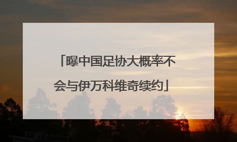 曝中国足协大概率不会与伊万科维奇续约