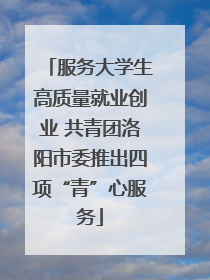 服务大学生高质量就业创业 共青团洛阳市委推出四项“青”心服务