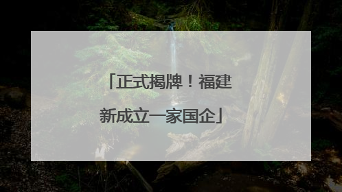 正式揭牌！福建新成立一家国企