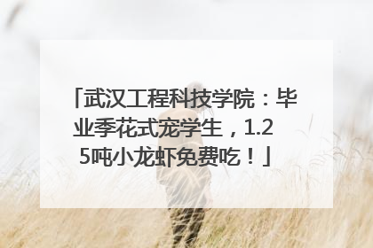 武汉工程科技学院：毕业季花式宠学生，1.25吨小龙虾免费吃！