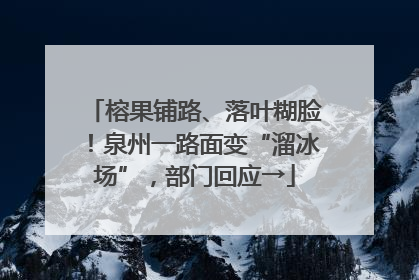 榕果铺路、落叶糊脸！泉州一路面变“溜冰场”，部门回应→