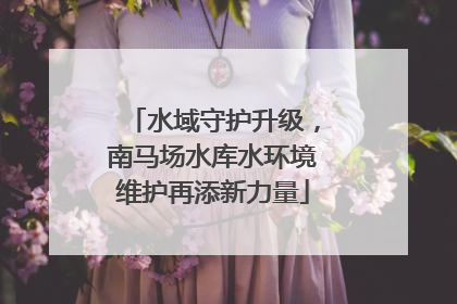 水域守护升级，南马场水库水环境维护再添新力量