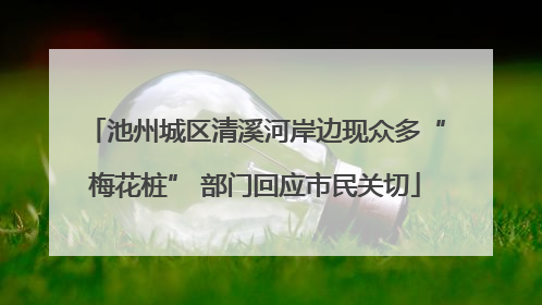 池州城区清溪河岸边现众多“梅花桩” 部门回应市民关切