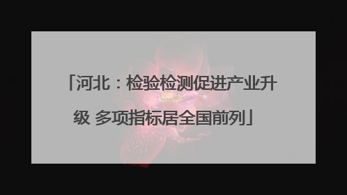 河北：检验检测促进产业升级 多项指标居全国前列